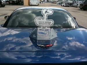 trophy on car